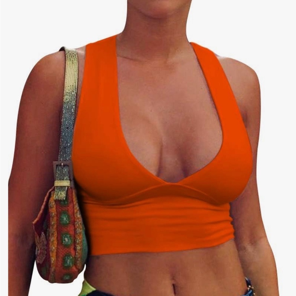 Orange Crop Top - Size SMALL
